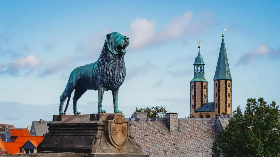 Braunschweig — Hansestadt mit Burgplatz und Braunschweiger Löwen als Wahrzeichen Heinrichs des Löwen